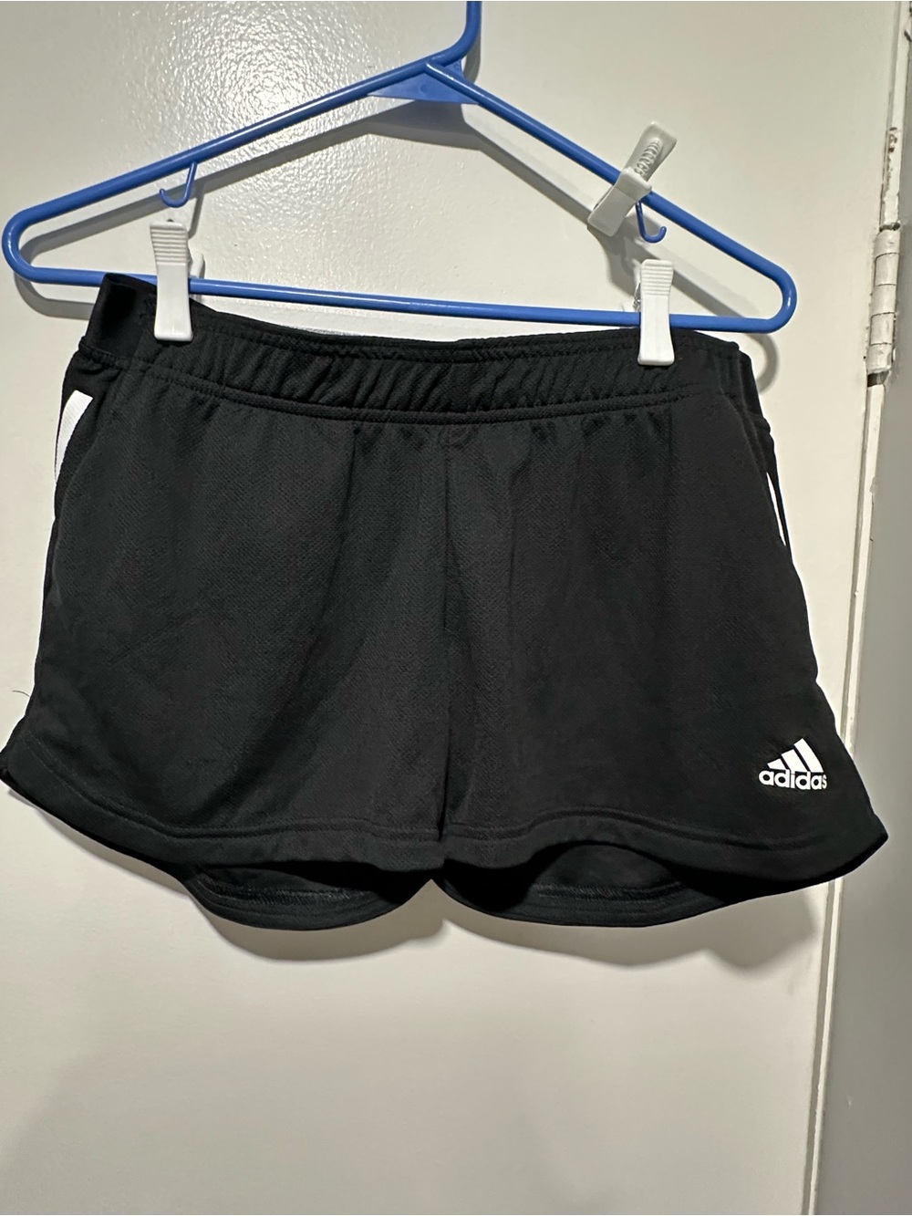 adidas Black Women’s Athletic Shorts with White Logo